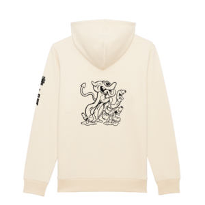 Unisex Minky Mus x FLIRT hoodie lavet af økologisk bomuld, er PETA vegan approved og GOTS certificeret. Findes i beige, som en minimalistisk dansk oversized streetwear t-shirt til kvinder og mænd.