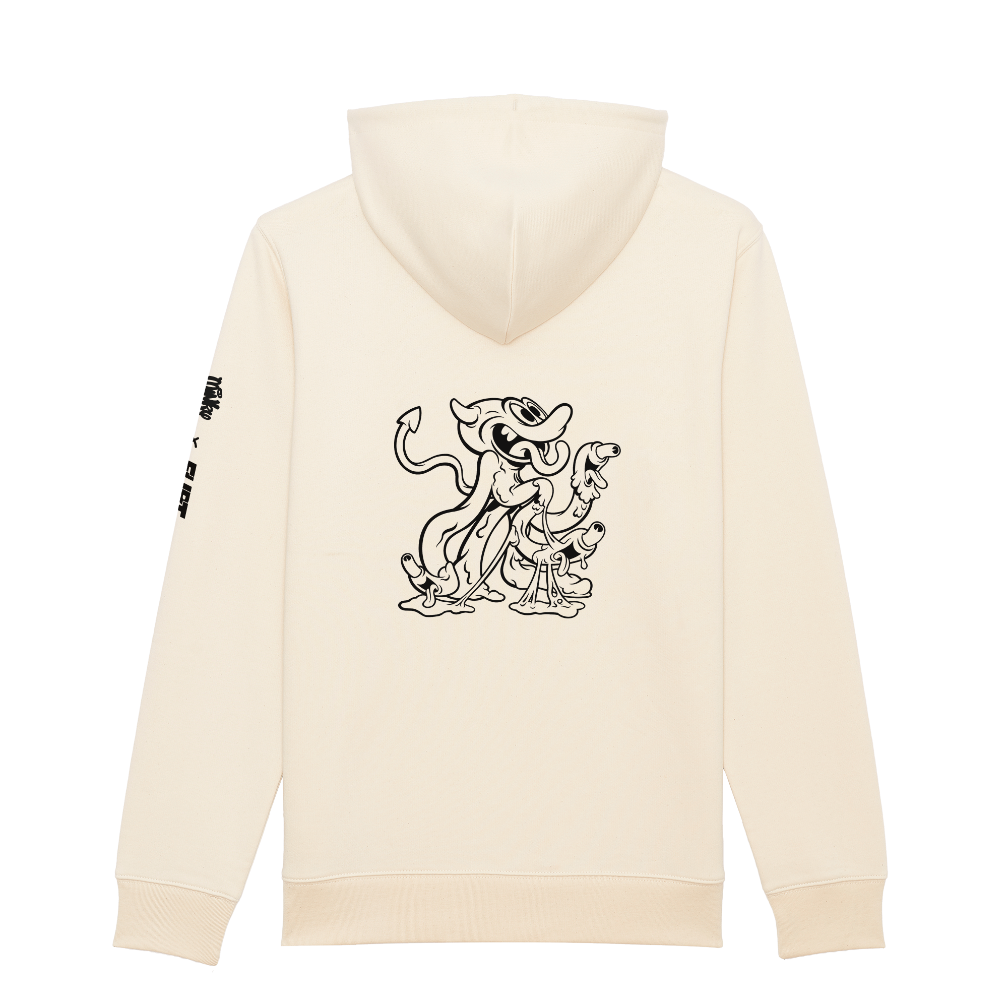 Unisex Minky Mus x FLIRT hoodie lavet af økologisk bomuld, er PETA vegan approved og GOTS certificeret. Findes i beige, som en minimalistisk dansk oversized streetwear t-shirt til kvinder og mænd.